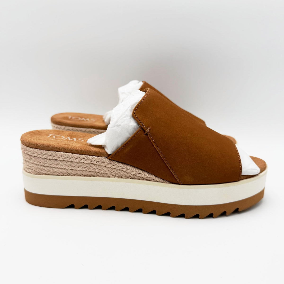 TOMS Womens Diana Mule Platform Wedge Sandals Size 8 EU 38.5 Brown Sugar NIB