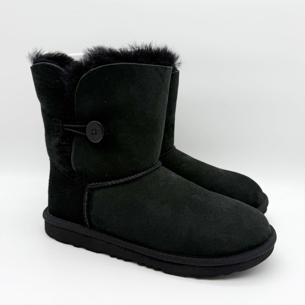 UGG Kids Bailey Button II Winter Boot US 6 EU 38 Black Sheepskin NIB