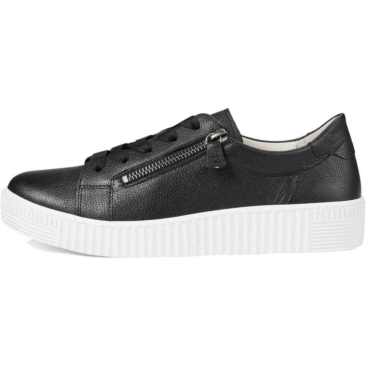 Gabor Womens 53.334 Low Top Sneakers UK 3.5 US 6 Black White Leather NIB