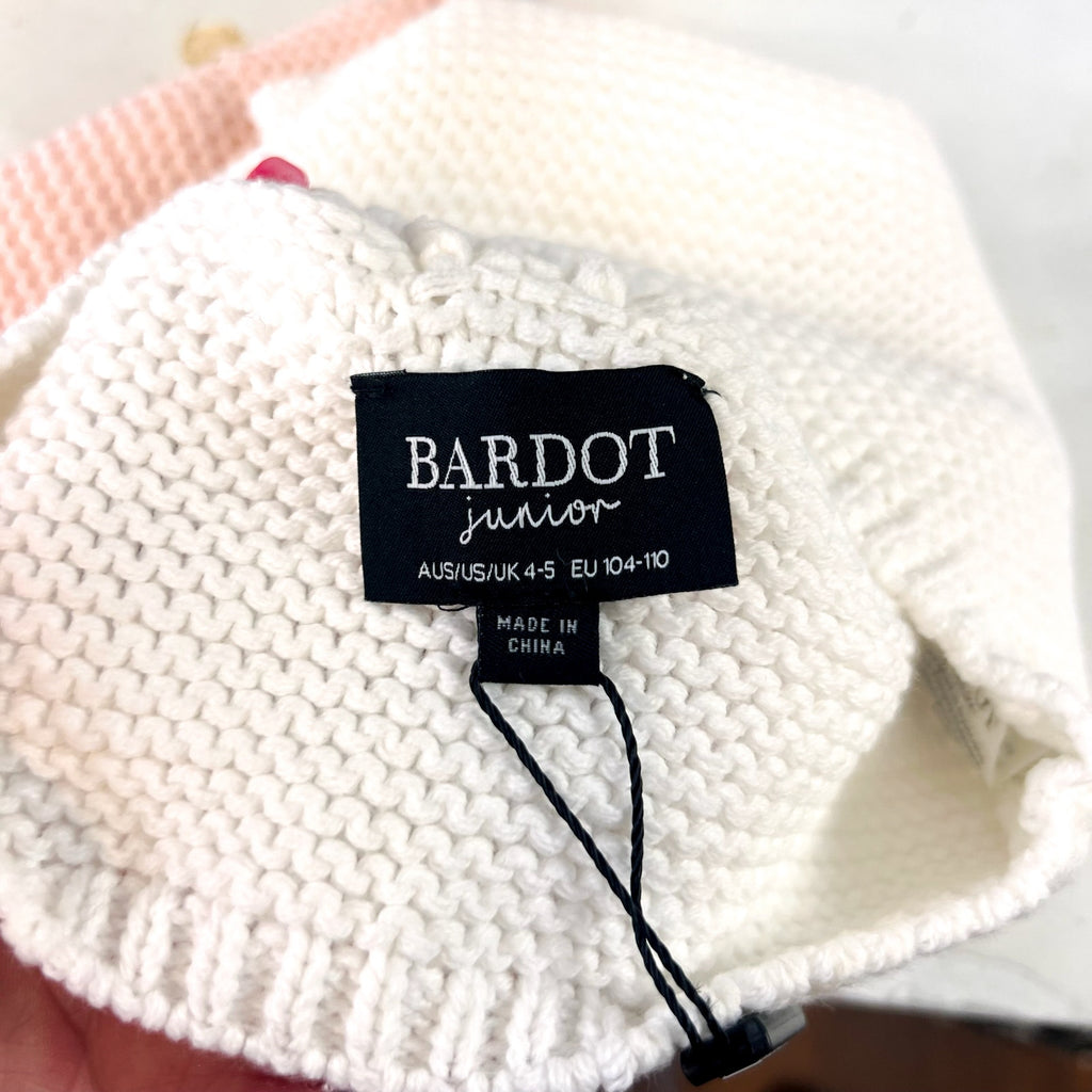 BARDOT JUNIOR Girls Andi Knit Top Size 4-5 XS Orchid White Tie Back NWT