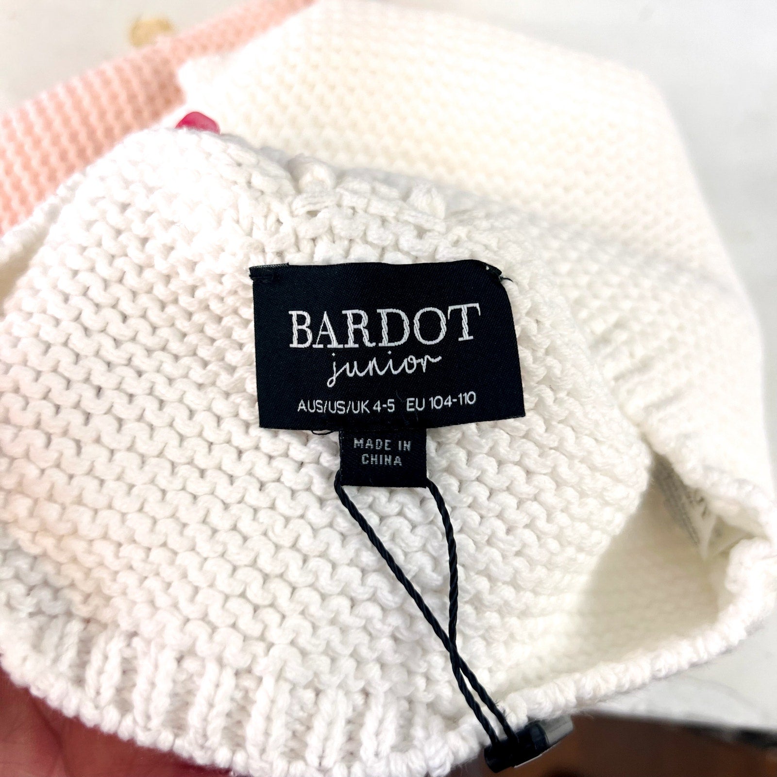 BARDOT JUNIOR Girls Andi Knit Top Size 4-5 XS Orchid White Tie Back NWT