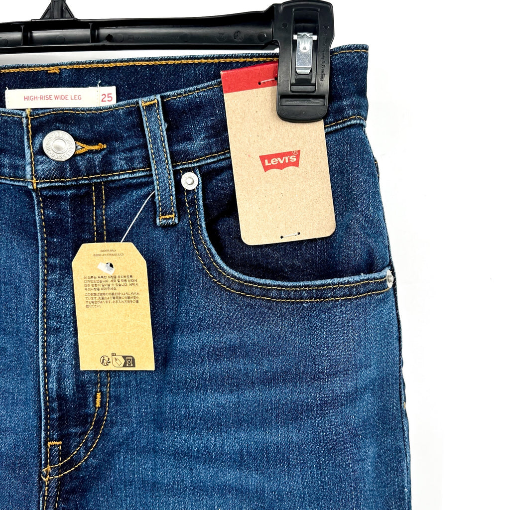 Levi's Womens High Rise Wide Leg Jeans 25x27 US 0 Blue Denim 72970-0017 NWT