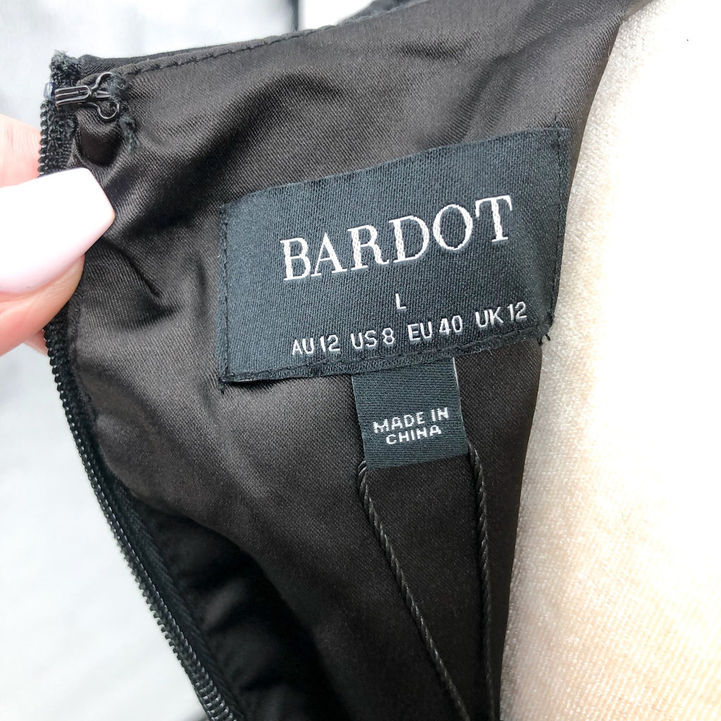 BARDOT Women's Marion Mini Dress US 8 Black Ruched Long Sleeve NWT