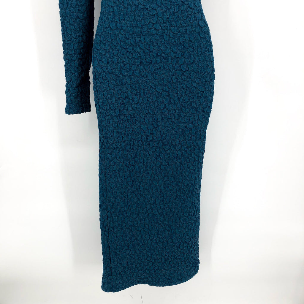 BARDOT Women's Crinkle One Shoulder Dress Size 4 Teal Blue Stretch Lined NWT
