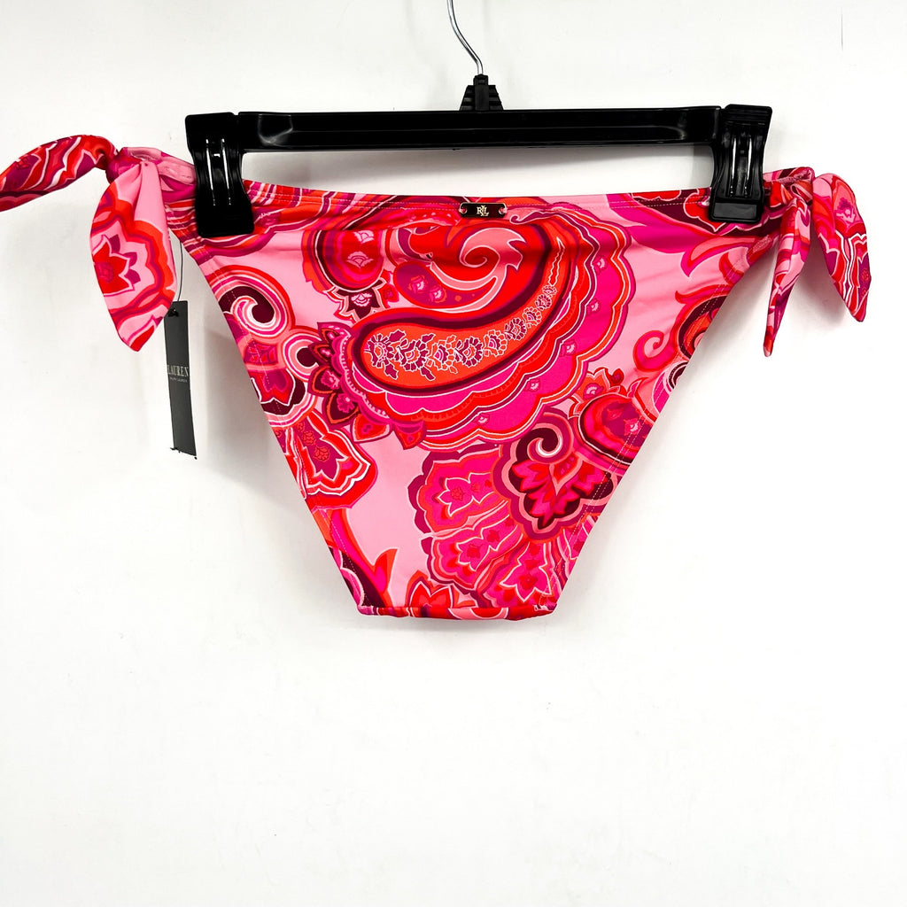 LAUREN RALPH LAUREN Provence Paisley Hipster Bottom Size 4 Pink Side Tie NWT
