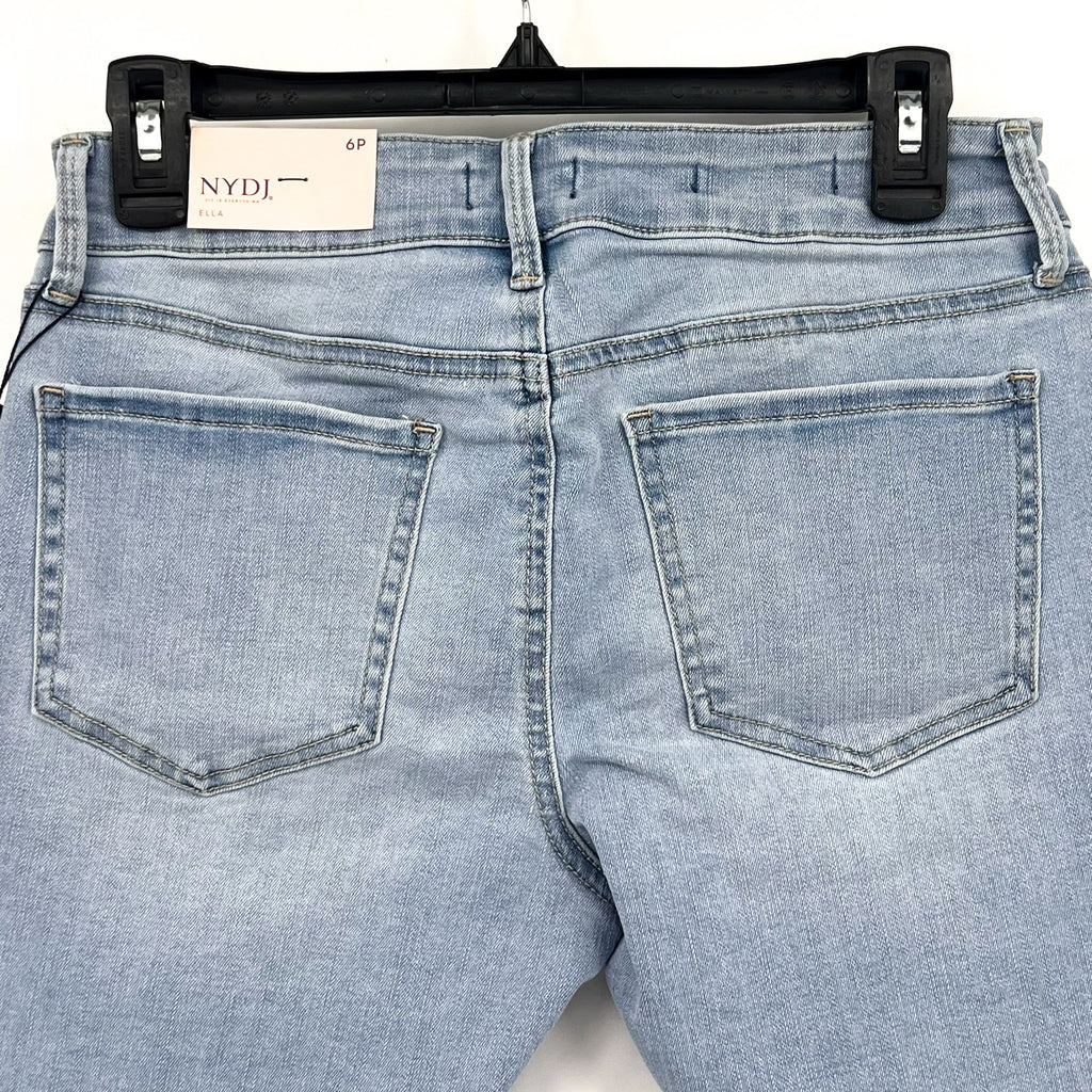 NYDJ Womens Ella Denim Shorts Size 6 PETITE Light Blue Poetry 8" Inseam NWT