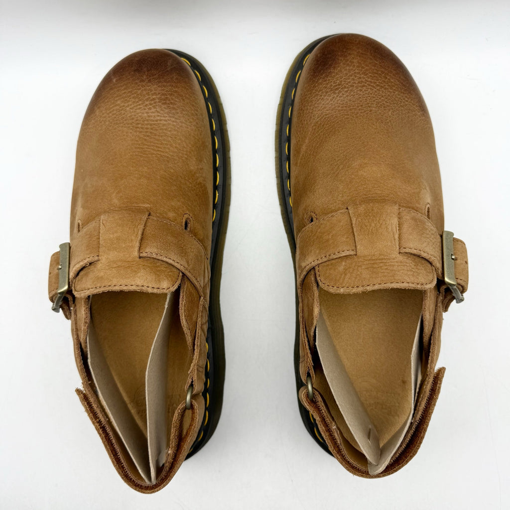 Dr. Martens Jorge II Slingback Mules WOMENS 11 MENS 10 Brown Suede Clogs NIB
