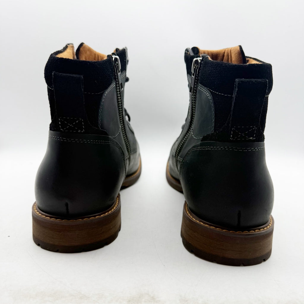 Florsheim Mens Chalet Ankle Boots US 11 Wide EU 44 Black Leather NIB