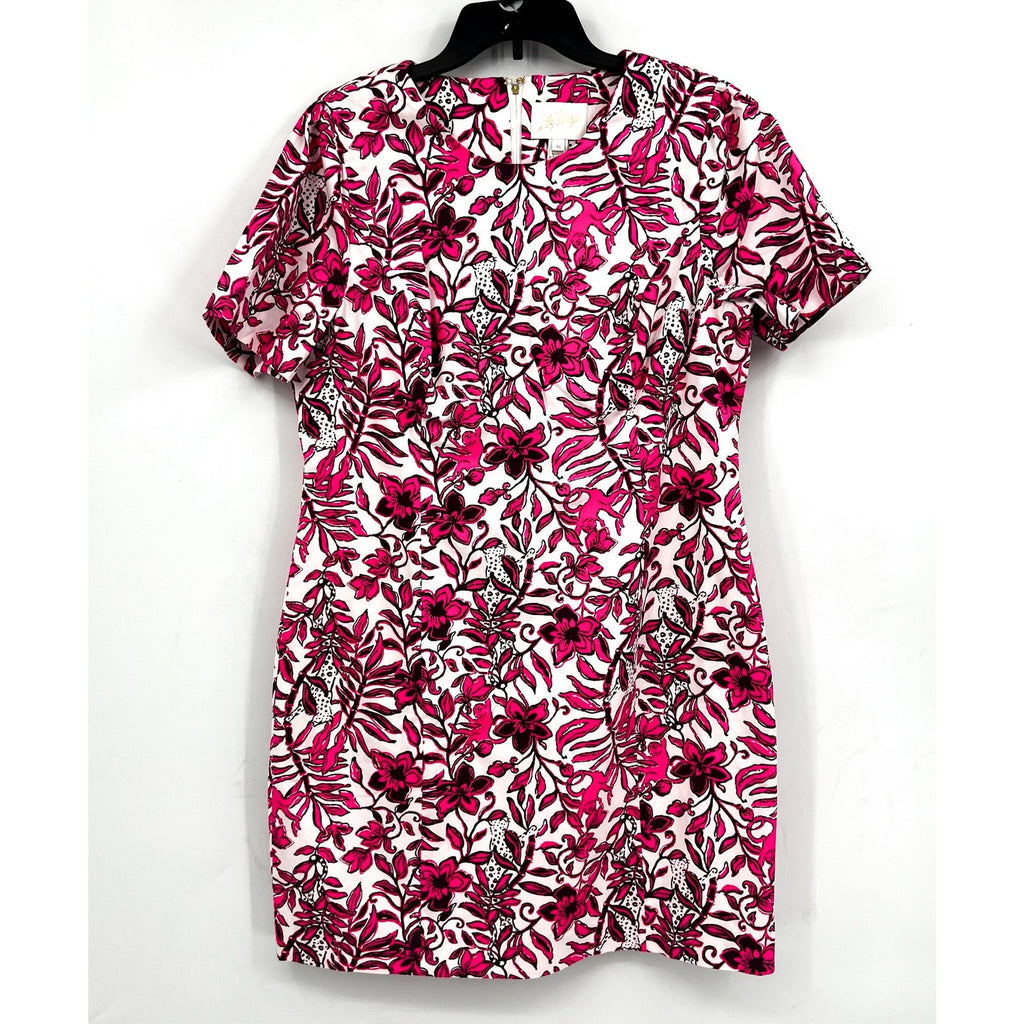 LILLY PULITZER Mila Short Sleeve Dress Size 16 Pink Elderflower Blossom NWT