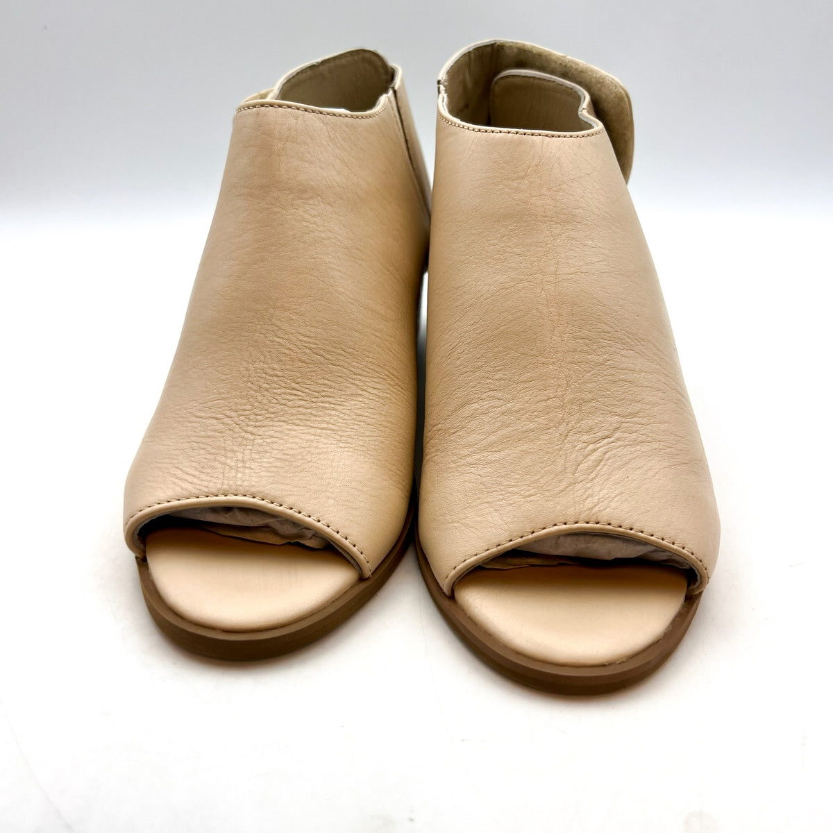 COLDWATER CREEK Women's Houston Peeptoe Sandals Size 6M Tan Leather NWOB