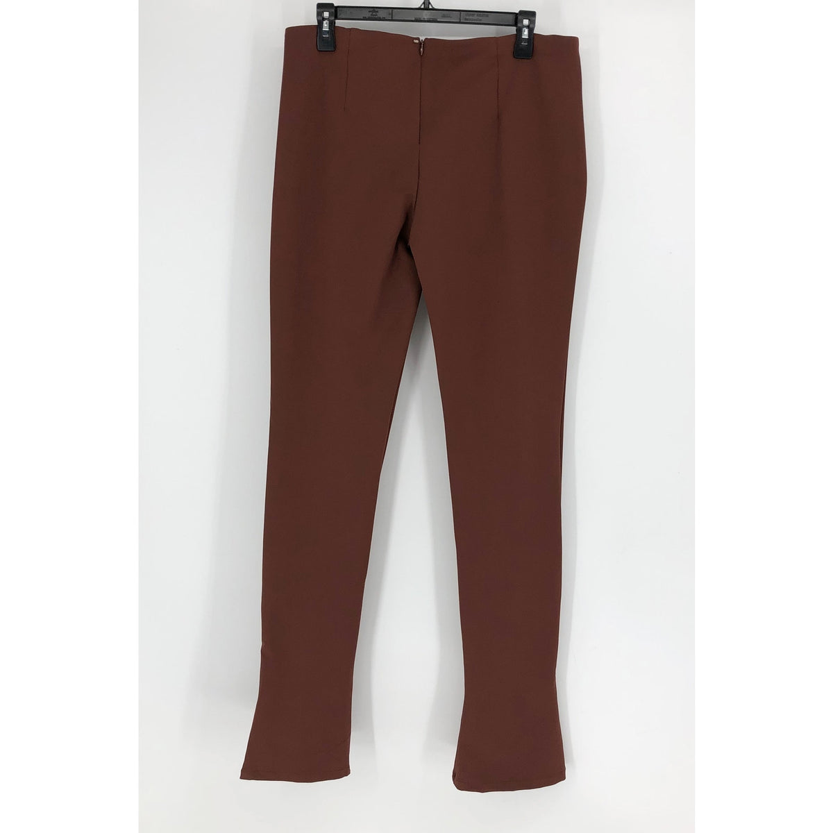 SPORTMAX Women's Zip Cuff Slim Fit Pants Size 14 Red Brown Stretch Trousers NWOT