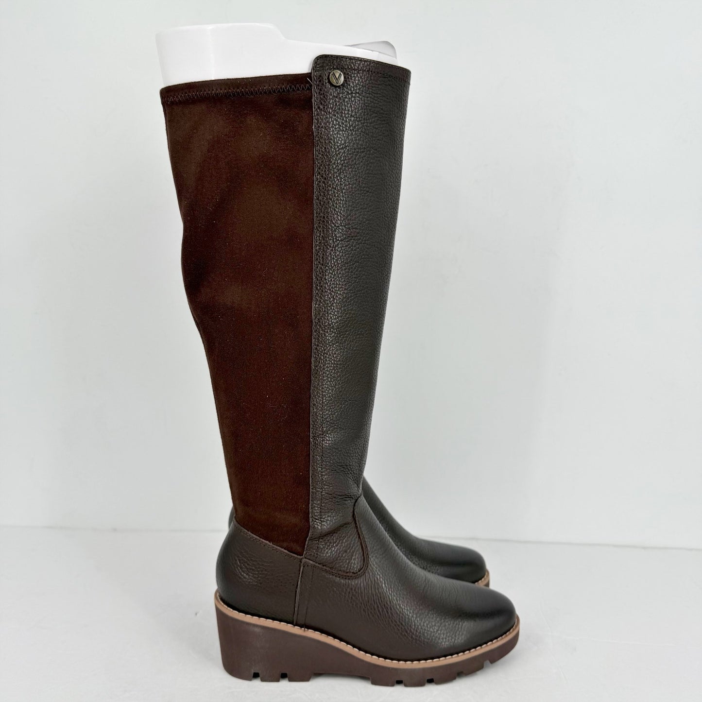 VIONIC Womens Ashland High Shaft Boots US 6M EU 36 Wide Calf Brown Leather NIB