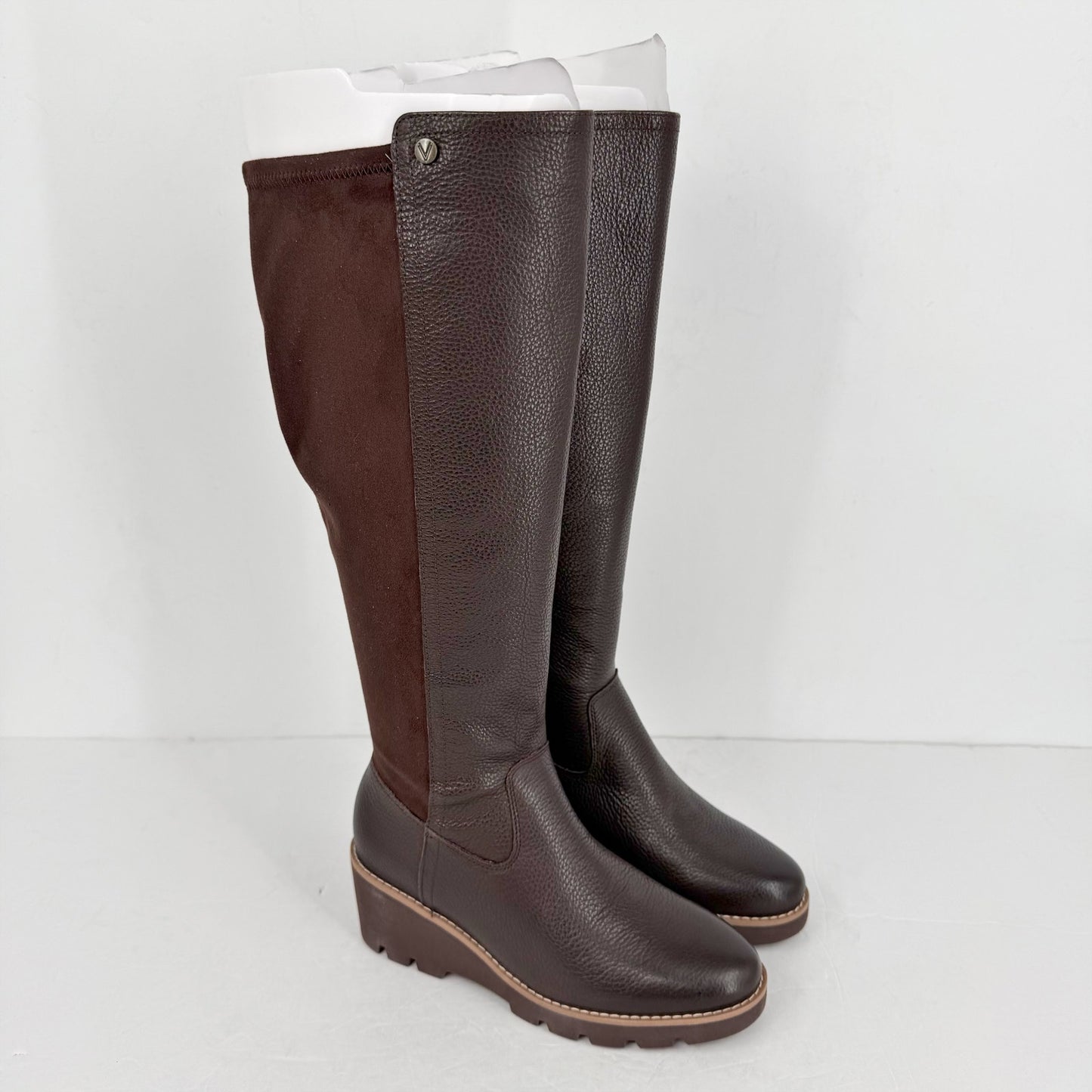 VIONIC Womens Ashland High Shaft Boots US 6M EU 36 Wide Calf Brown Leather NIB
