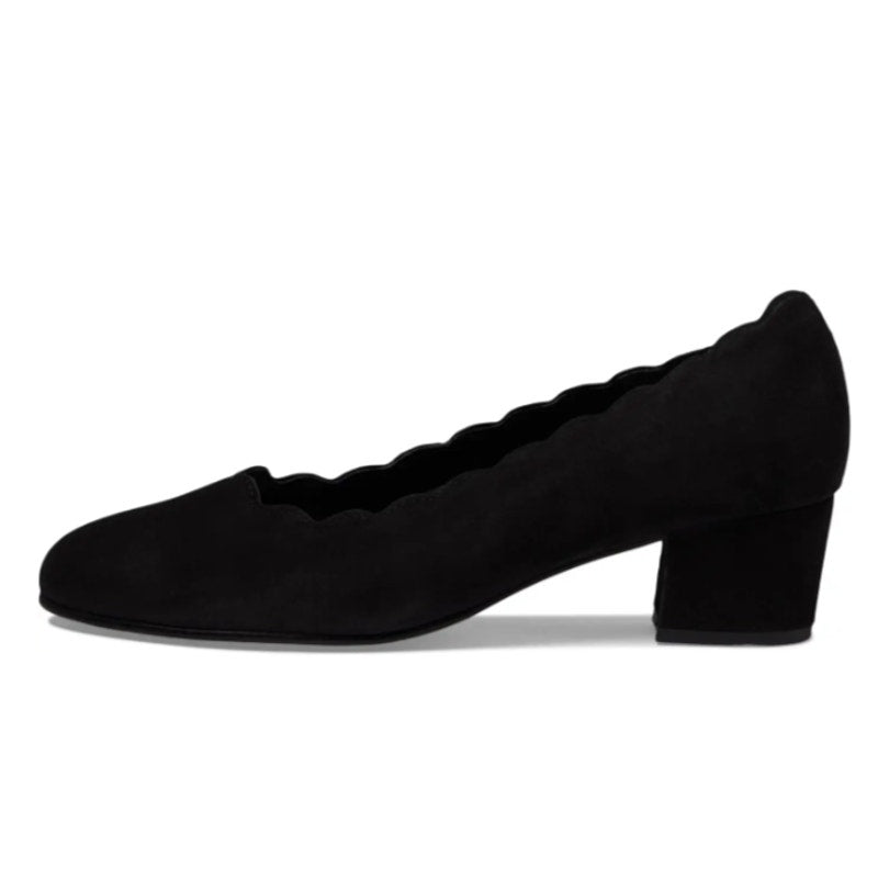 Gabor Womens 32.221 Pumps Size 9.5 Black Suede Scallop Heels NIB