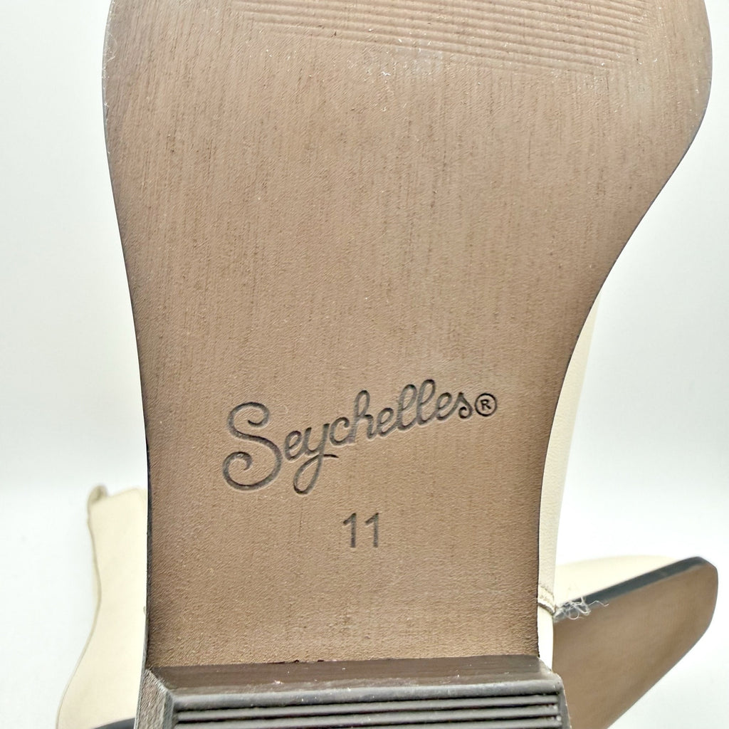 Seychelles Womens Hold Me Down Chelsea Ankle Boots Size 11 Cream Leather NWOB