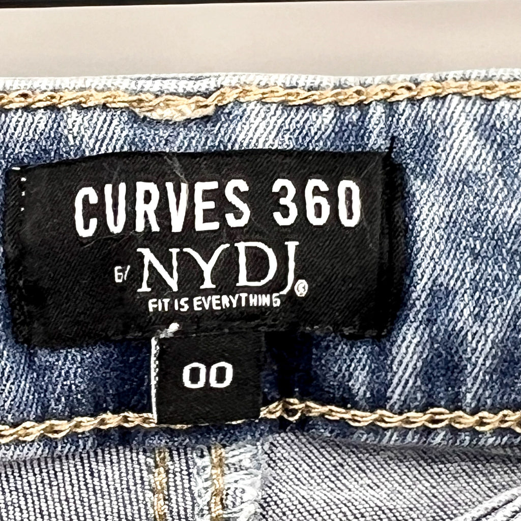 NYDJ Curves 360 Womens Slim Straight Crop Jeans Size 00 Charmed Light Blue NWT