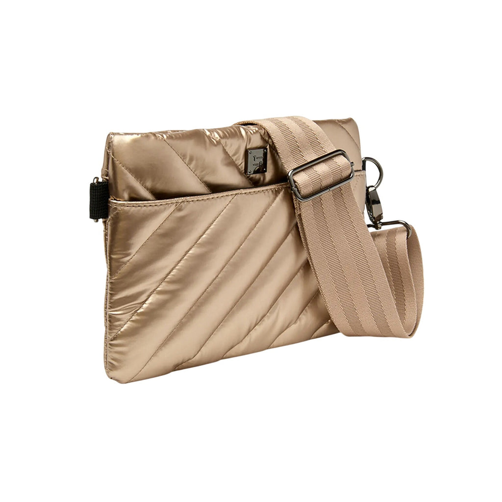 THINK ROYLN Diagonal Bum Bag 2.0 Pearl Cashmere Gold One Size Purse NWT