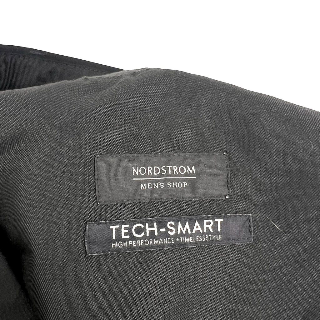 NORDSTROM Men's Trim Fit Dress Pants 48R Black Stretch Wool Tech-Smart NWT
