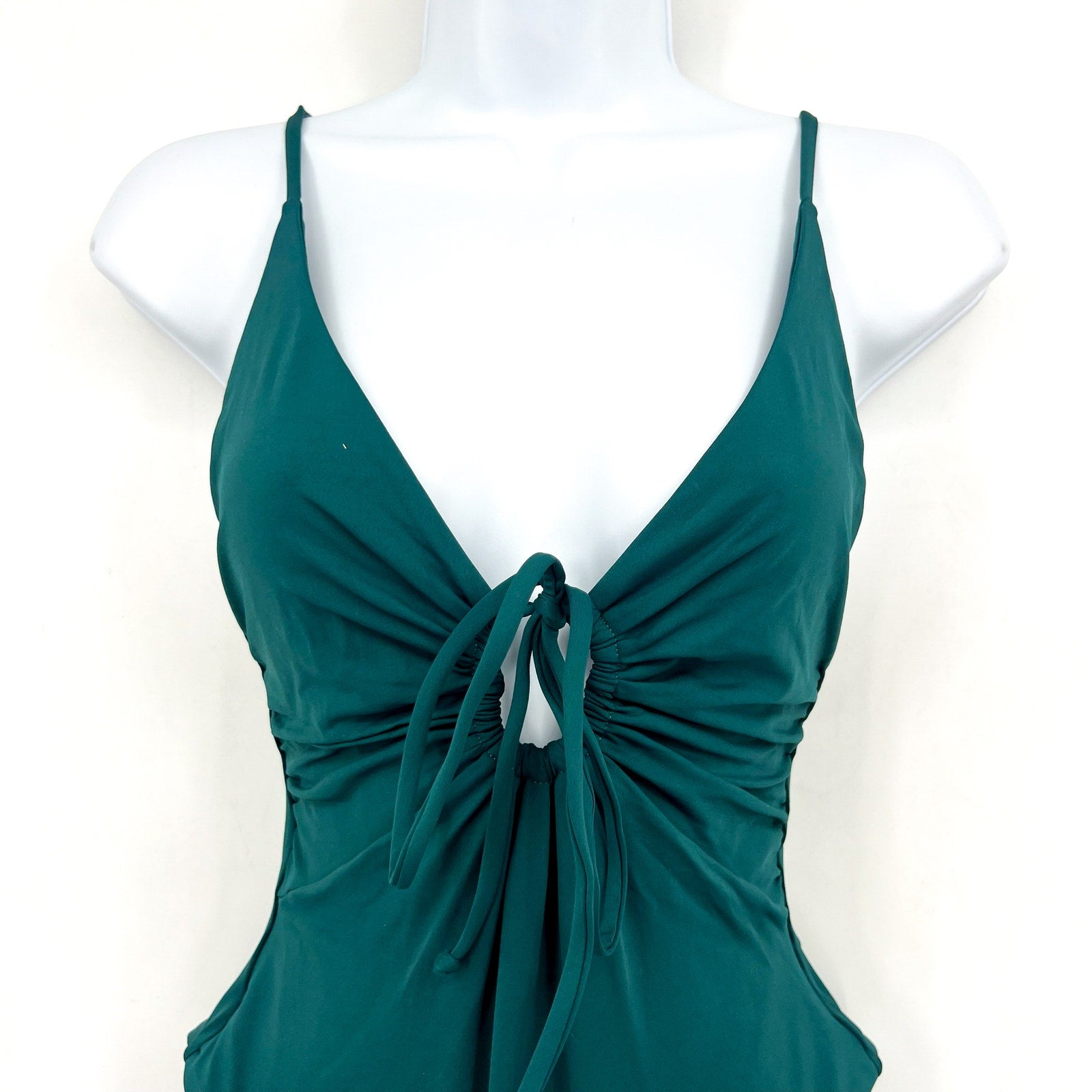L*SPACE Women's Piper Classic One Piece Swimsuit Medium Green Deep Teal NWT