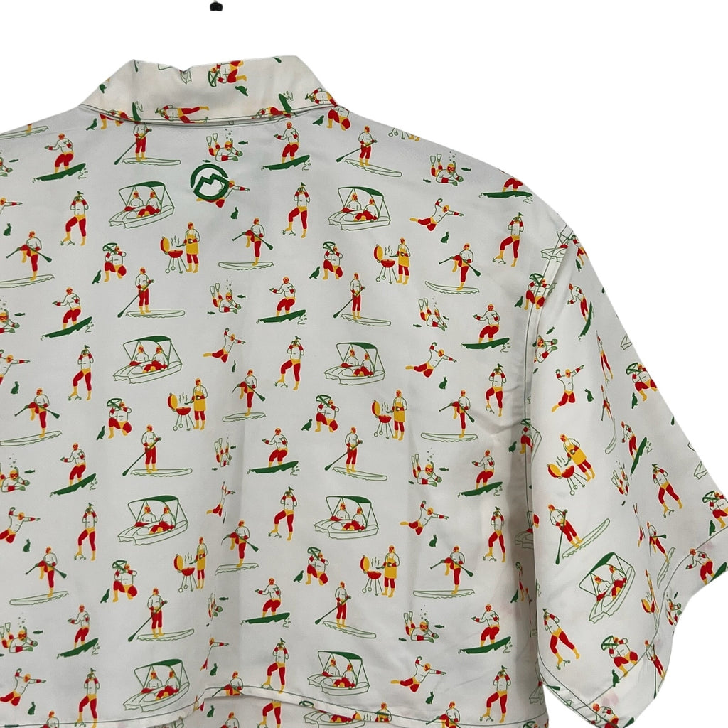 MAGELLAN OUTDOORS Laguna Madre Luchador Fishing Shirt Small White Multi NWOT