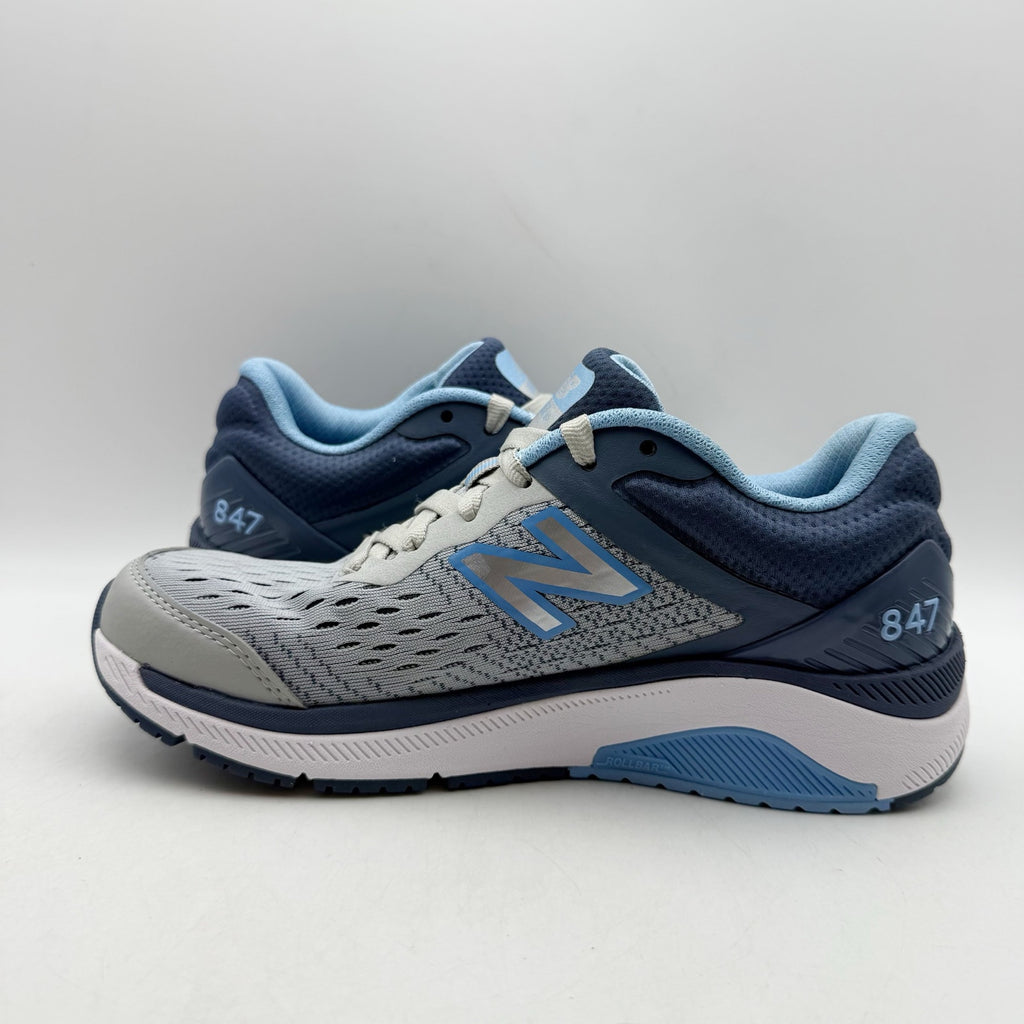 New Balance Womens 847v4 Walking Shoes US 6.5 AA NARROW Grey Blue Athletic NWOB