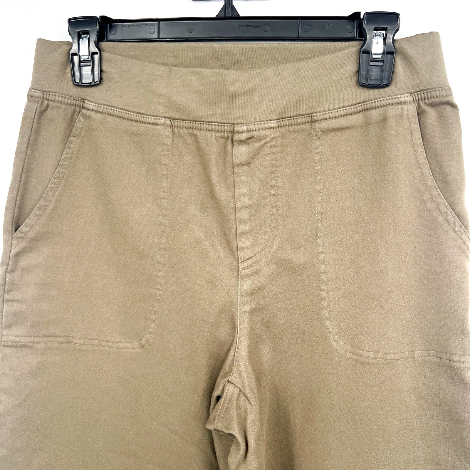 XCVI Women's Atlas Flared Leg Pants Small Tan Demitasse Pull-On Stretch NWT
