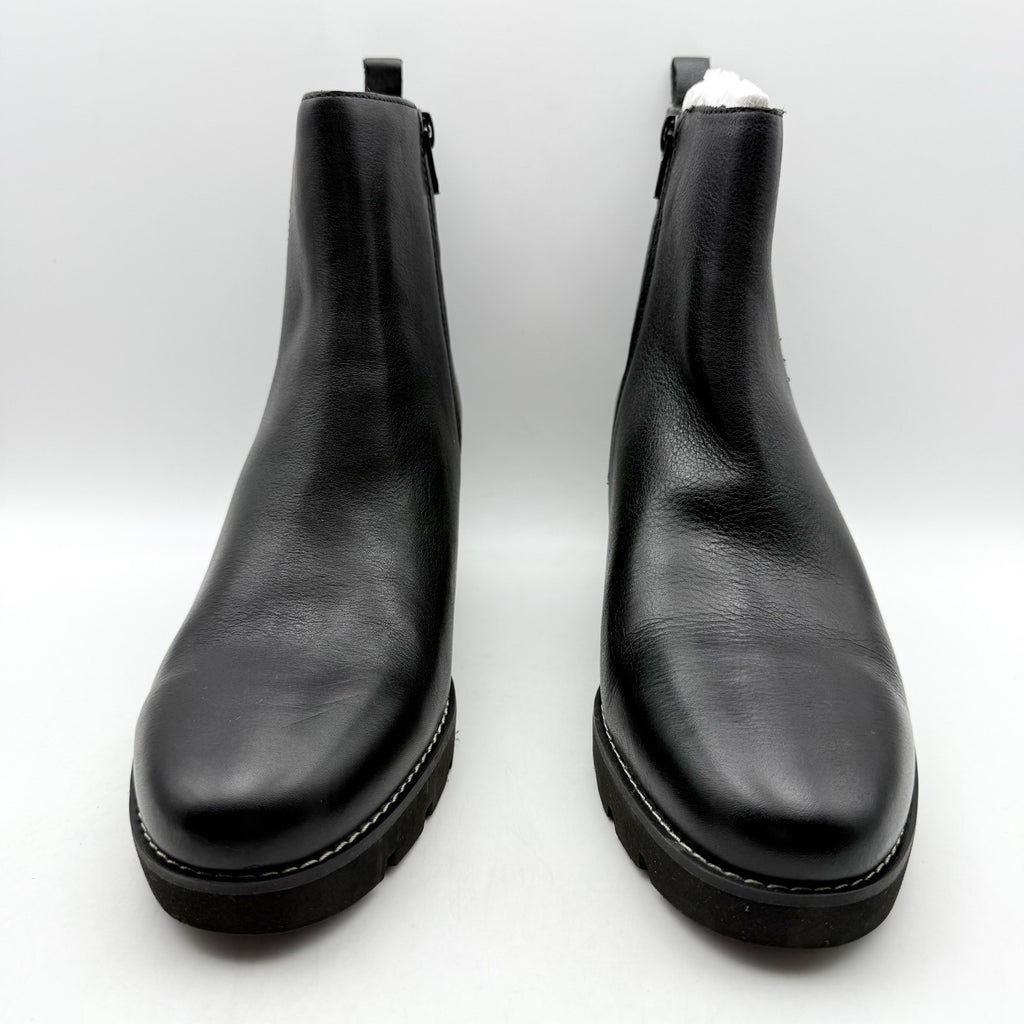 Vionic Womens Aria Ankle Booties US 8 EU 38.5 Black Leather NIB