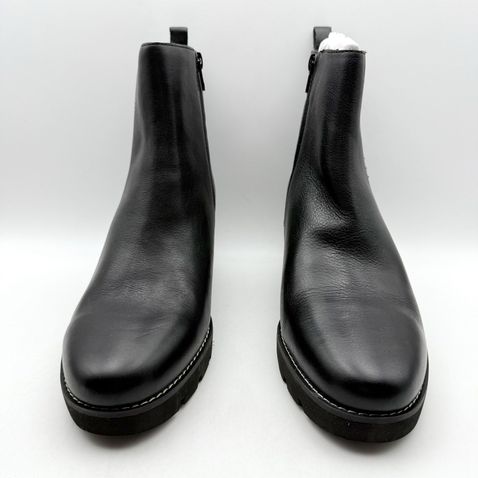 Vionic Womens Aria Ankle Booties US 8 EU 38.5 Black Leather NIB