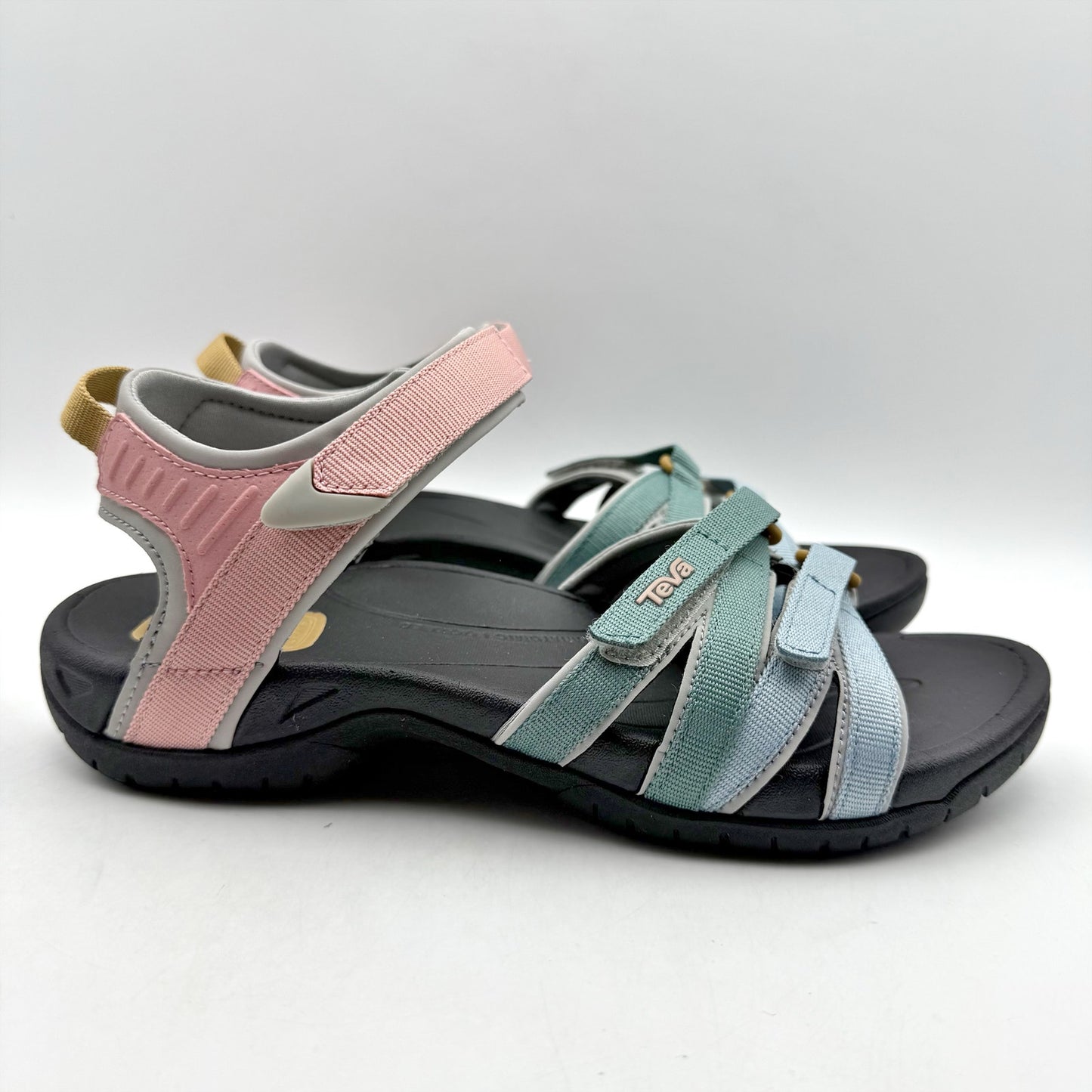Teva Womens Tirra Leather Sandal US 8.5 EU 39.5 Black Multicolor Adjustable NIB