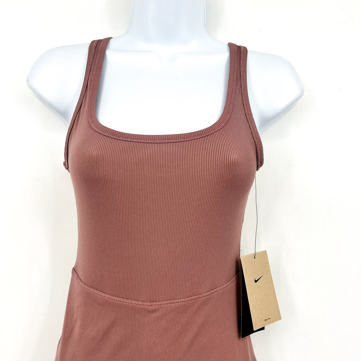 NIKE Women's One Dri-fit Scoop Neck Tank Dress XS Pink Smokey Mauve Skort NWT