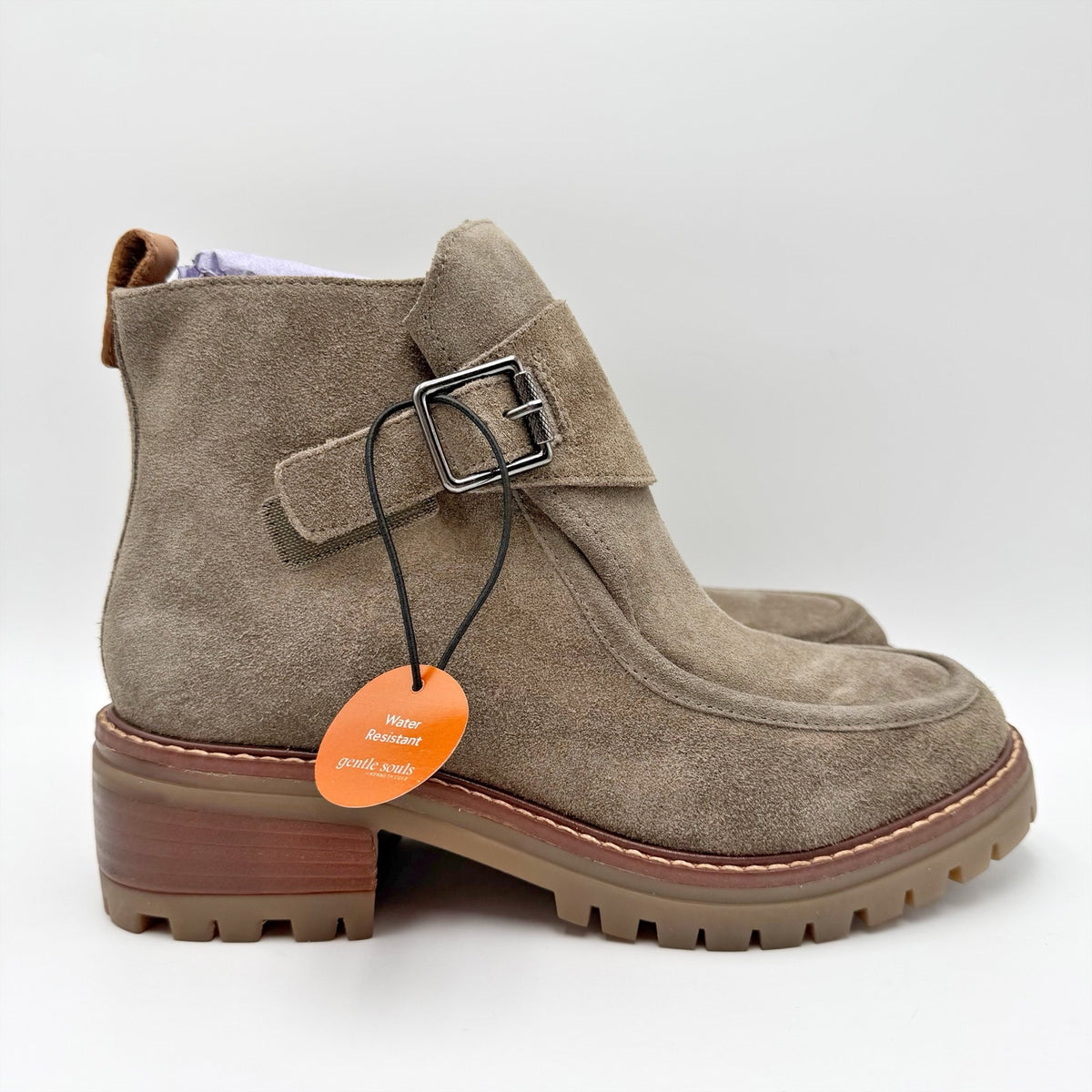 Kenneth Cole Gentle Souls Womens Baden Ankle Boots Size 8 M Grey Suede NIB