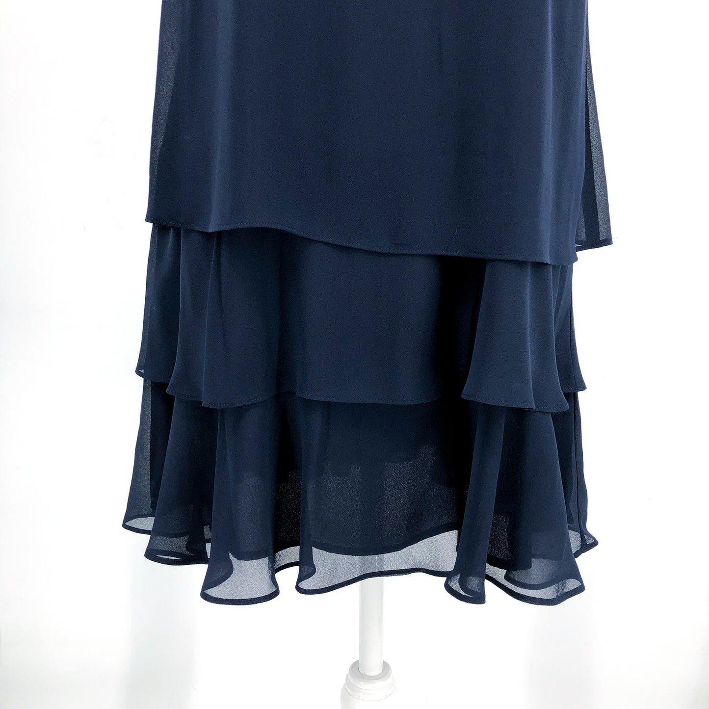 LAUREN RALPH LAUREN Womens Shift Dress Size 6 Navy Blue Crinkle Georgette NWT