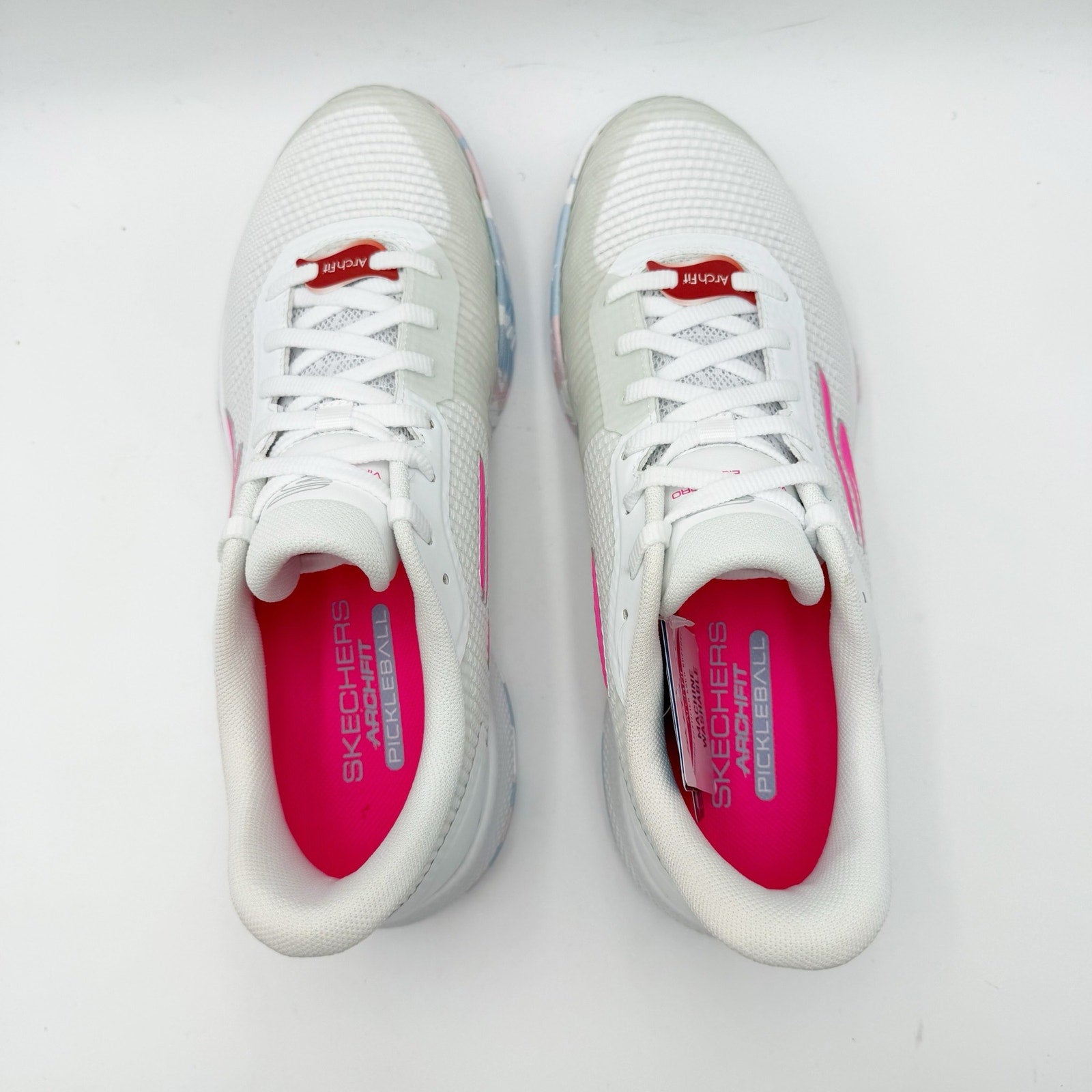 Skechers Women Viper Court 2.0 Pickleball Shoes Size 9.5 White Pink Athletic NIB