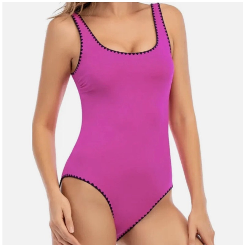 LUCKY BRAND Woman's Spring Shell Stitch One-Piece Swimsuit Medium Pink NWT