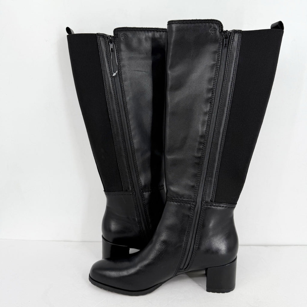 Naturalizer Women Brent Knee High Boot US 9 M Black Leather Weatherproof NIB