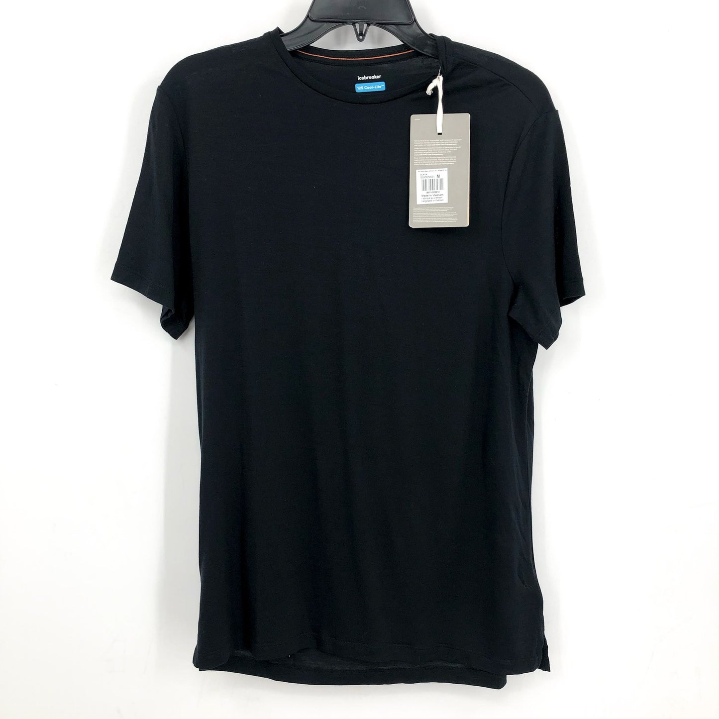 ICEBREAKER Mens 125 Cool-Lite Sphere Crewneck T-Shirt Medium Black Merino NWT