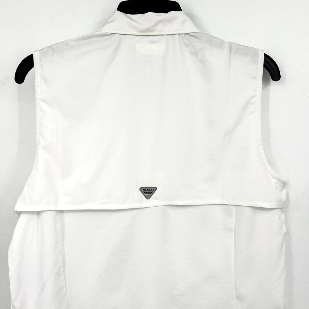 COLUMBIA Women's PFG Tamiami Shirt Large White Sleeveless Omni Shade NWT