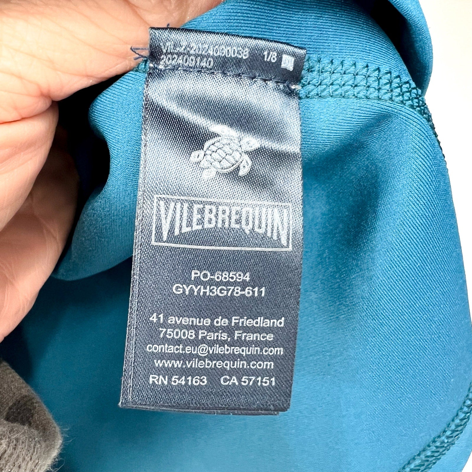 VILEBREQUIN Kid's Glassy Printed Rashguard Top 3/4 Years Old 6 ANS Paon Blue NWT