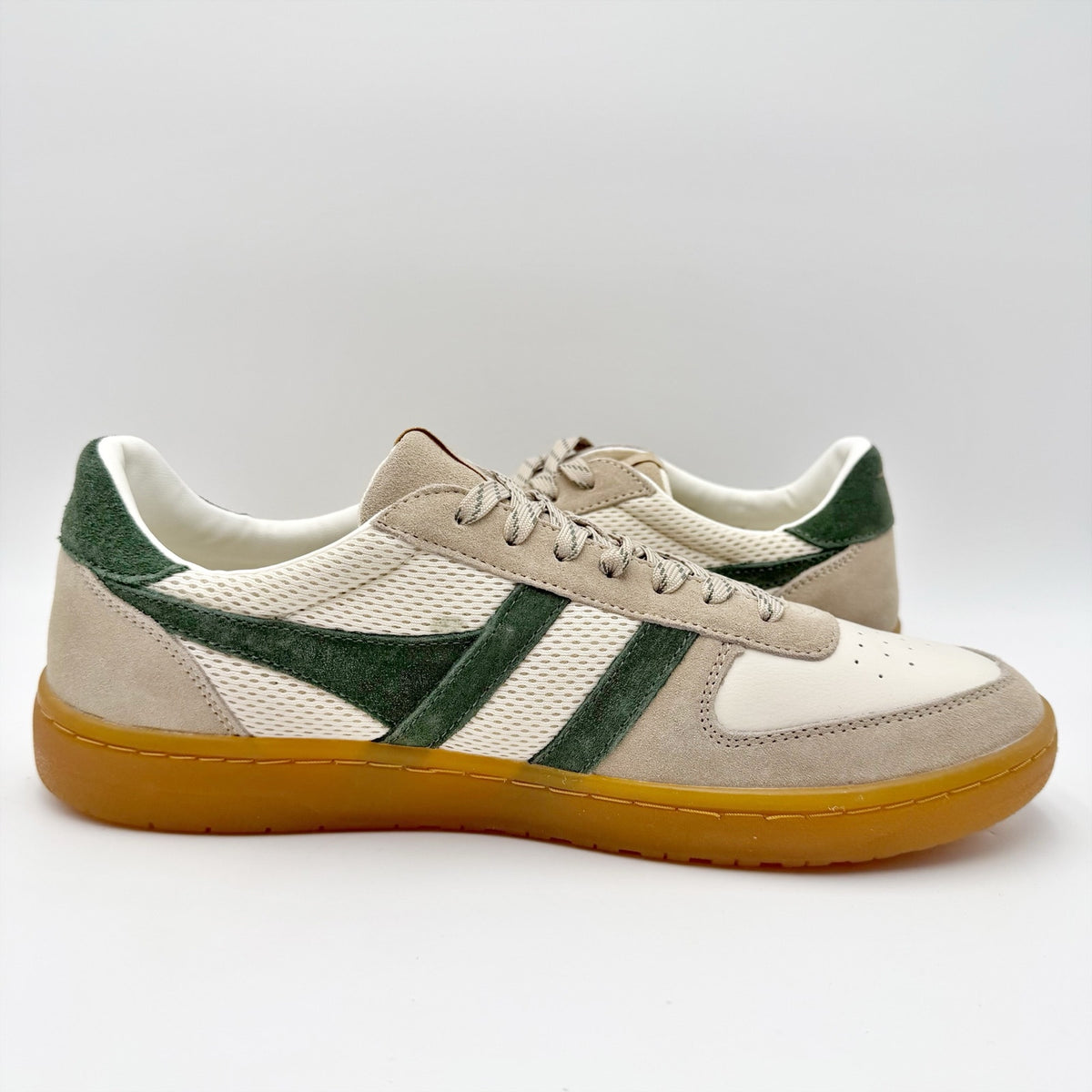 Gola Mens Hawk '83 Low Sneakers US 10.5 EU 43.5 Off White Green Suede NIB