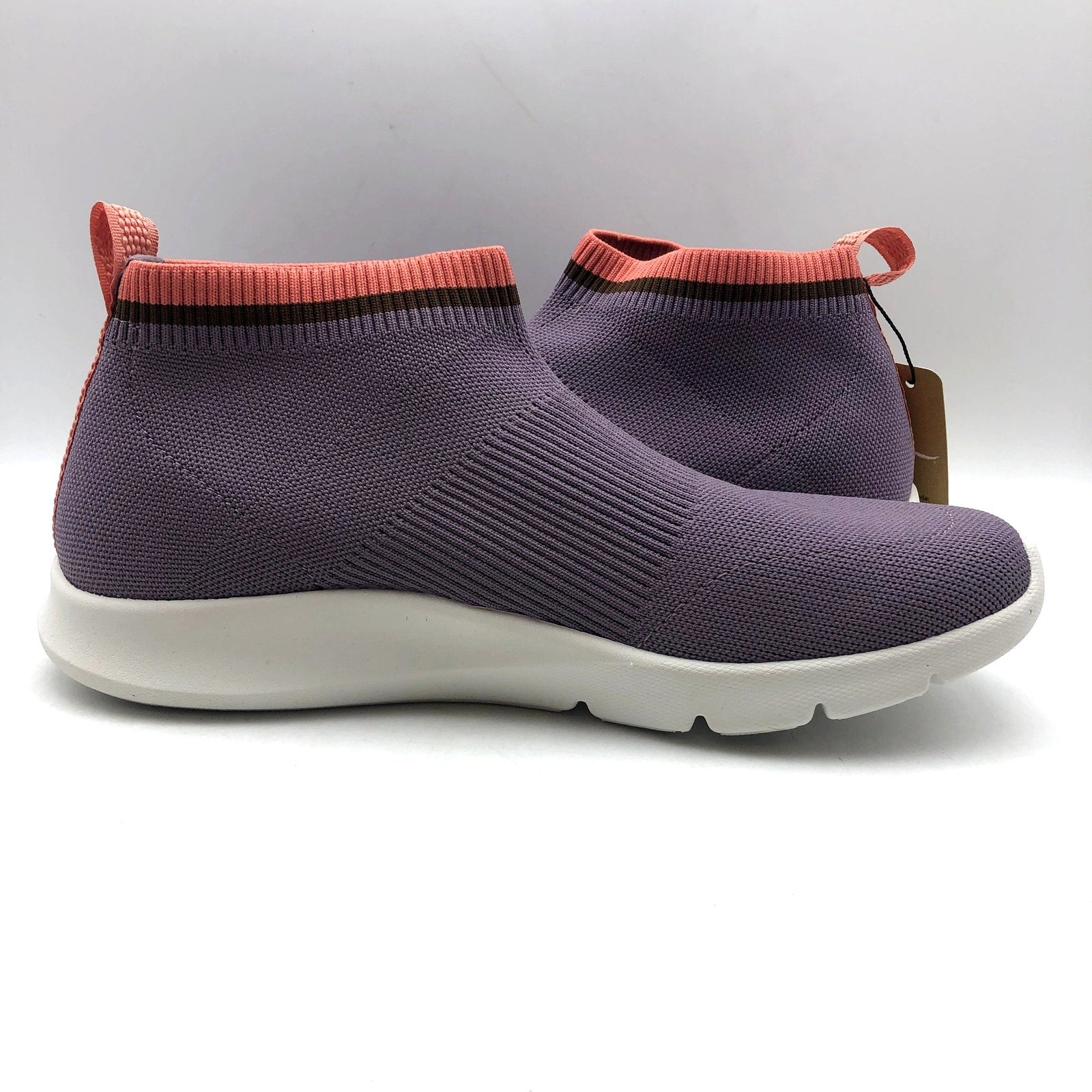 Spenco Womens Pure Love Knit Casual Sneaker 10 WIDE Elderberry Purple NIB