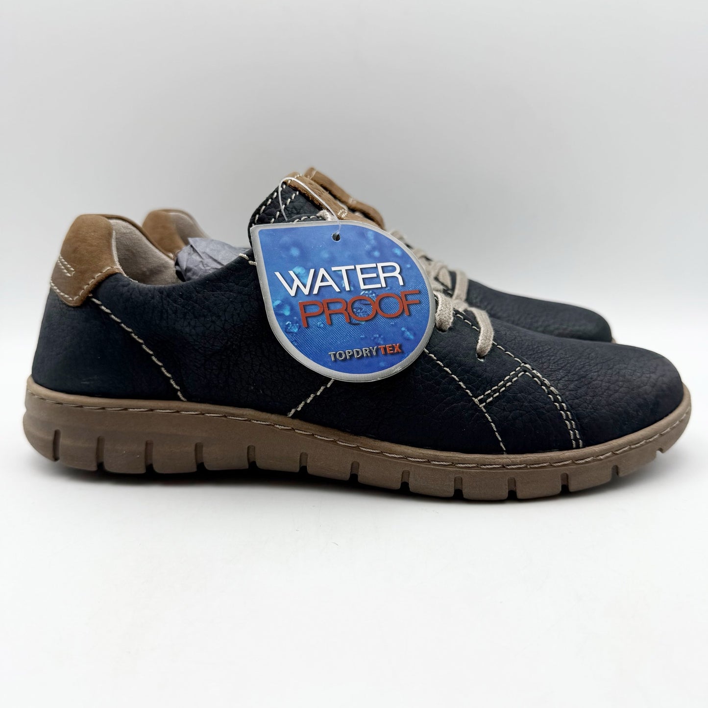 Josef Seibel Womens Steffi 62 Sneaker EU 40 US 9-9.5 Blue Leather Waterproof NIB