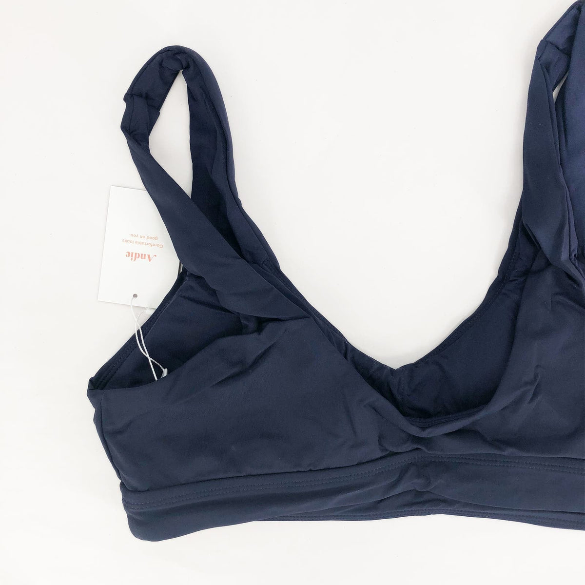 ANDIE SWIM Women's The Ventura Swim Top XXL Flat Navy Blue Scoop Neck NWT