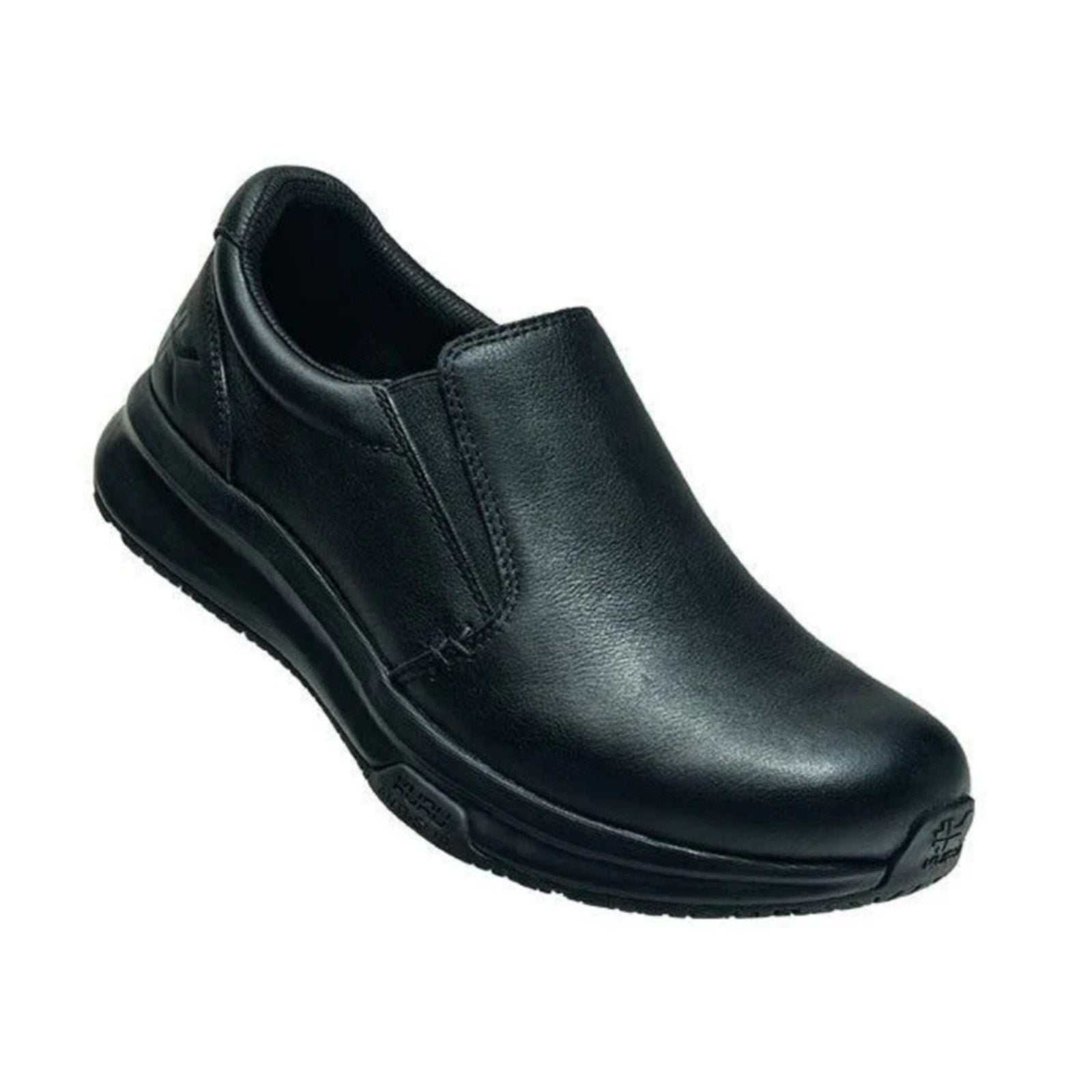 Kuru Mens Kivi 2 Slip On Sneakers 12.5 WIDE Jet Black Leather Anti Slip NWOB