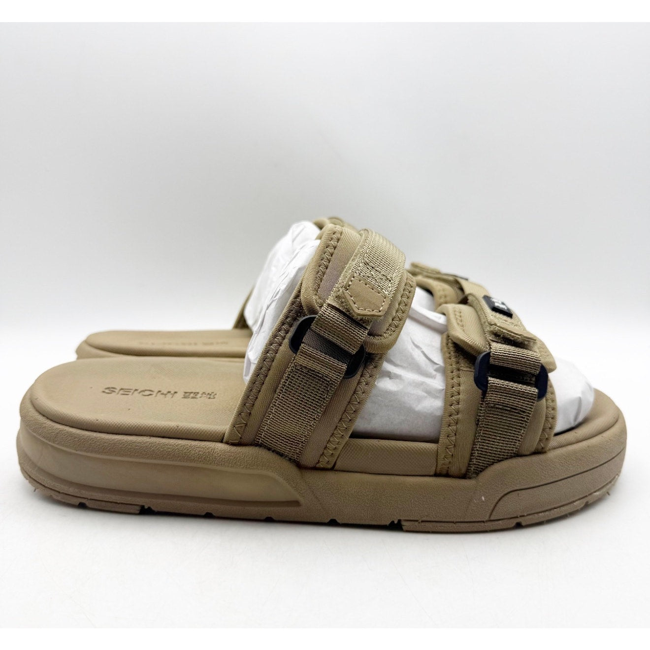 SEICHI Mens Sandoru Ichi Slide Sandals Size 10 EU 43 Tan NIB