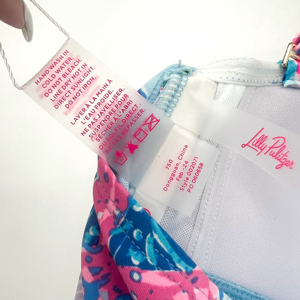 LILLY PULITZER Womens Flamenco One Piece Size 0 Blue Bahamas Beachcomber NWT