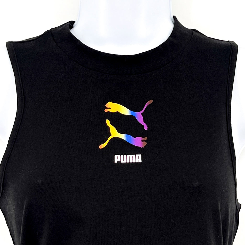 PUMA Women's Sleeveless Pride Bodysuit Large Black Multicolor Round Neck NWT