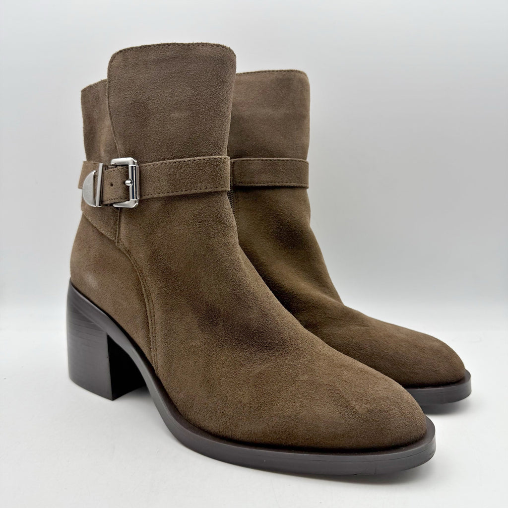 Steve Madden Womens Malenia Ankle Bootie US 10 M Dark Brown Suede NWOB