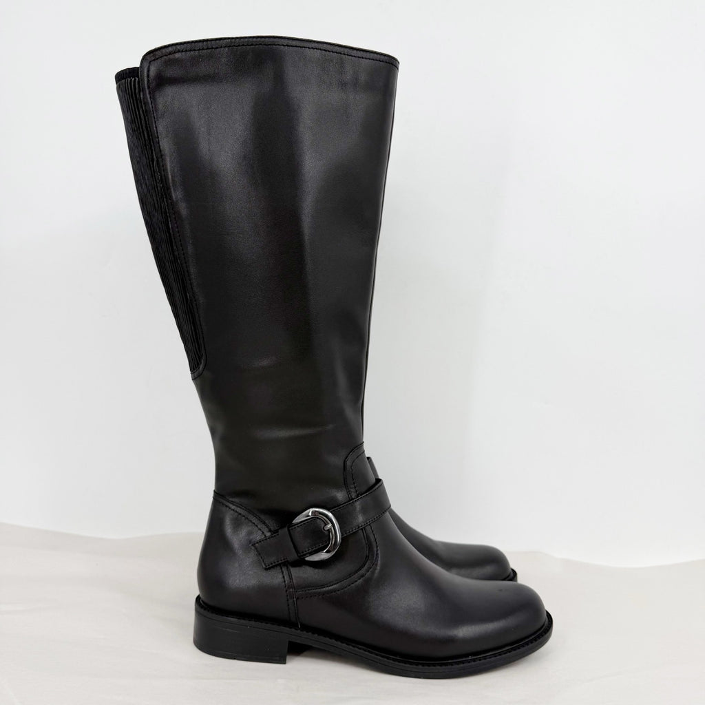 David Tate Womens Branson Knee High Boots US 12 M Black Leather NWOB