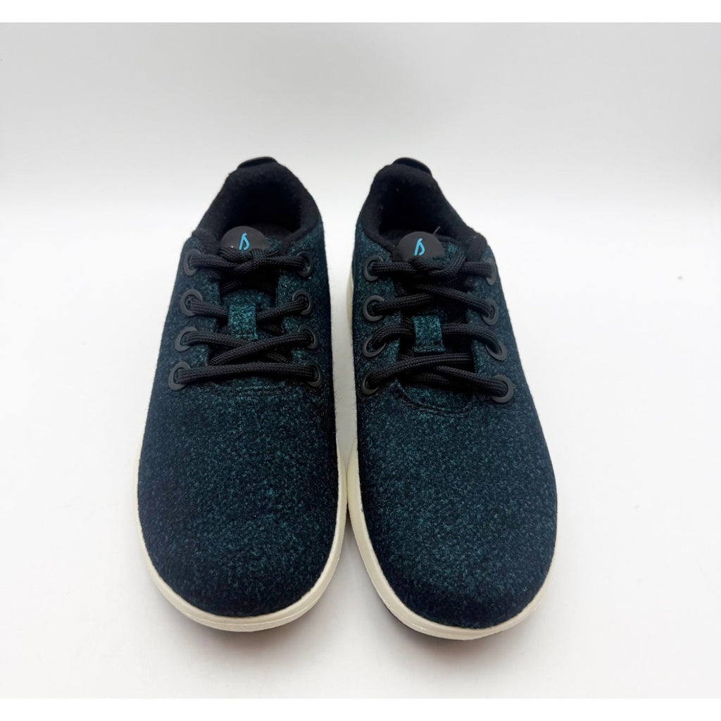 ALLBIRDS Womens Wool Runner Mizzle Shoes Size 7 Black Teal Water Repellent NWOB