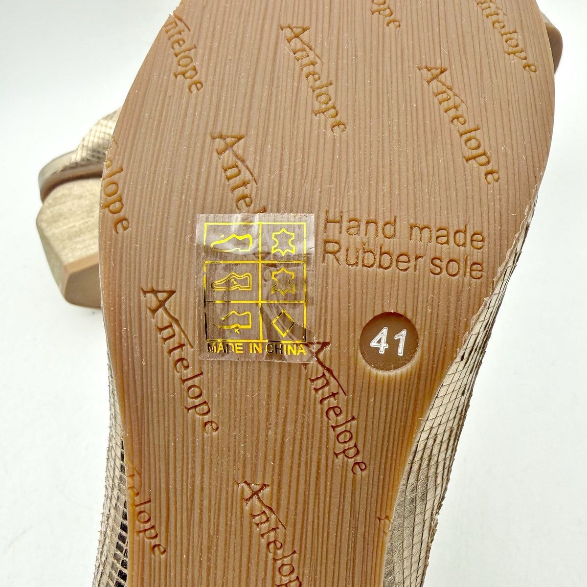 Antelope Womens Penni Mule Heels EU 41 US 10-10.5 Gold Leather NWOB